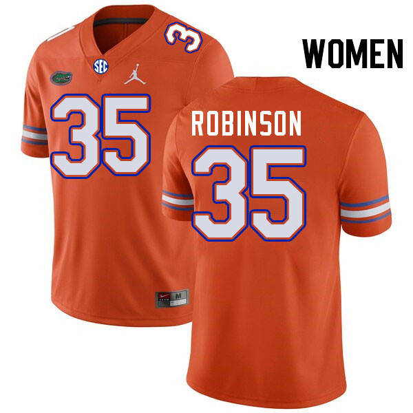 Women #35 D'Antre Robinson Florida Gators College Football Jerseys Stitched-Orange